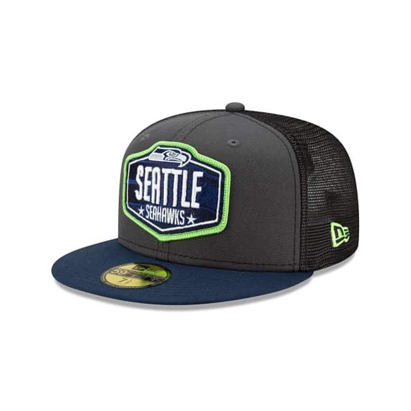 NFL Seattle Seahawks Draft 59Fifty Fitted (AOW6984) - Grey New Era Caps